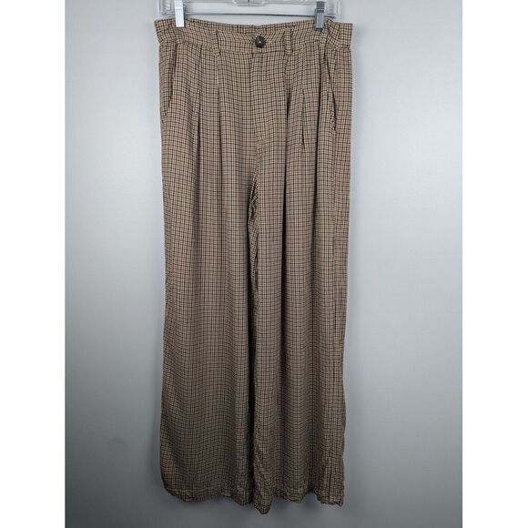 Kenzie‎ + Francescas Women's Checkered Wide-Leg Pants L Academia Plaid Office - Picture 1 of 16